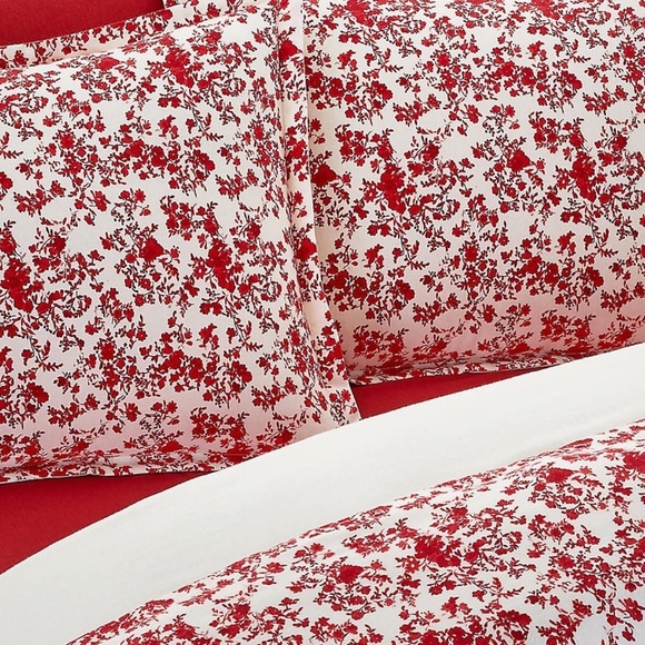 Lauren Ralph Lauren Rhyne Floral flannel comforter set king Red - Picture 3 of 10